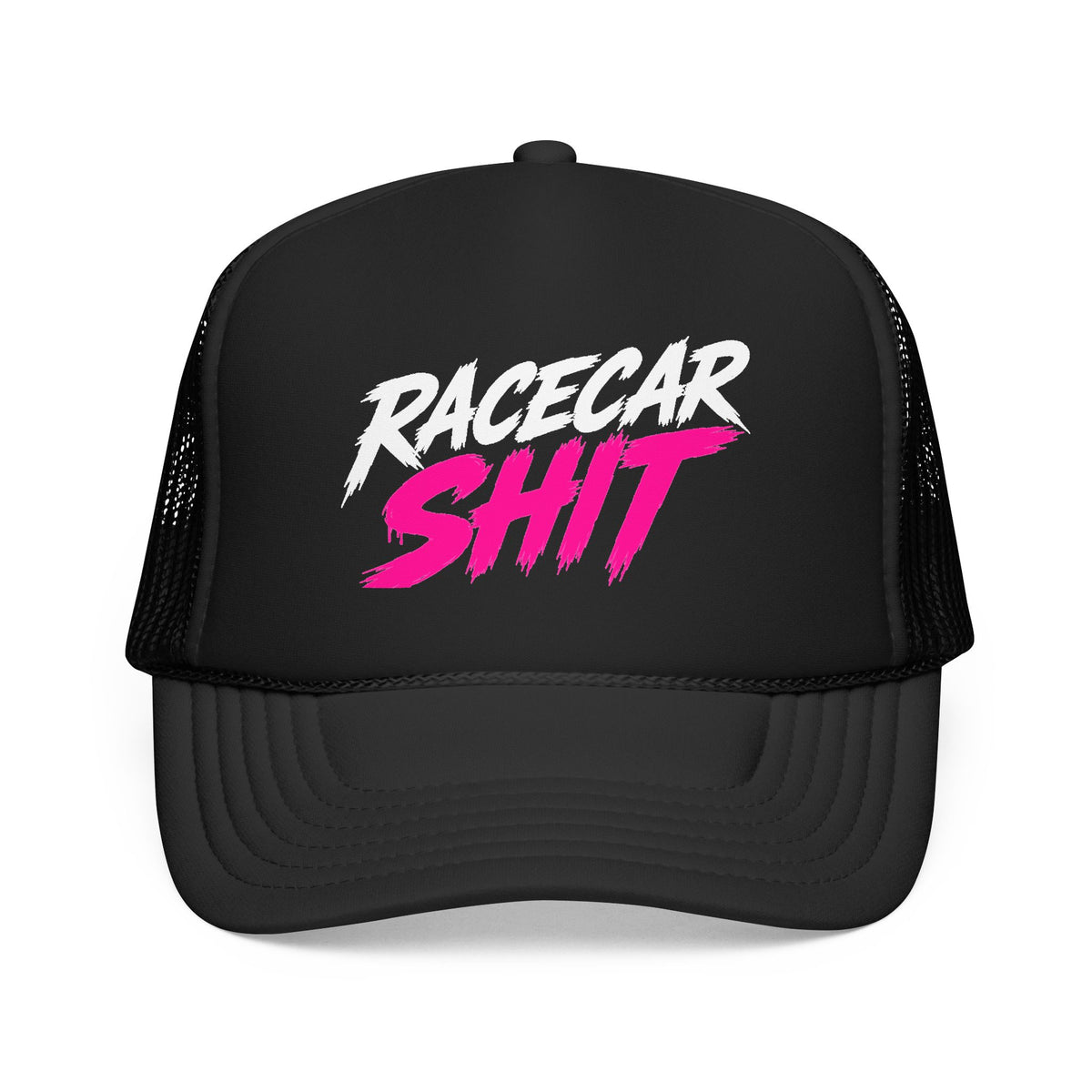 Racecar Shit™ OTTO Foam Trucker Hat – Black, White & Hot Pink