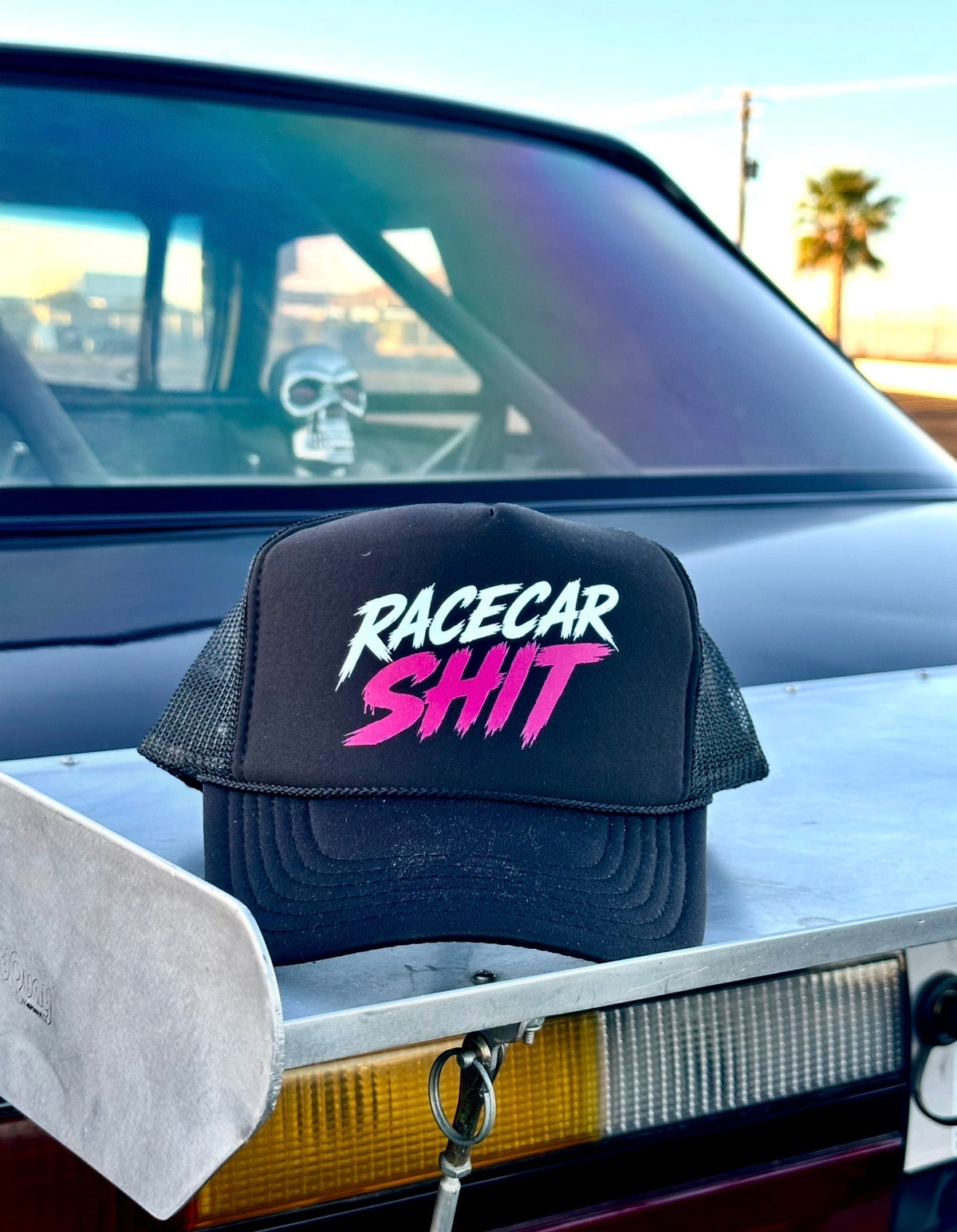 Racecar Shit™ OTTO Foam Trucker Hat – Black, White & Hot Pink