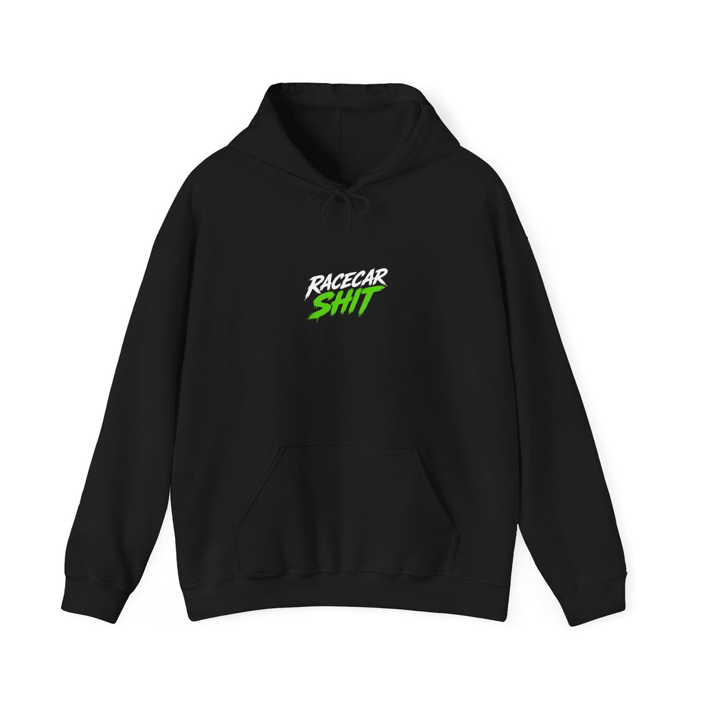 Racecar Shit™ Black Hoodie – Acid Green