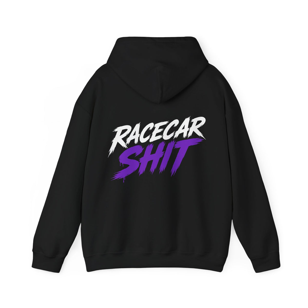 Racecar Shit™ Black Hoodie – Bright Purple