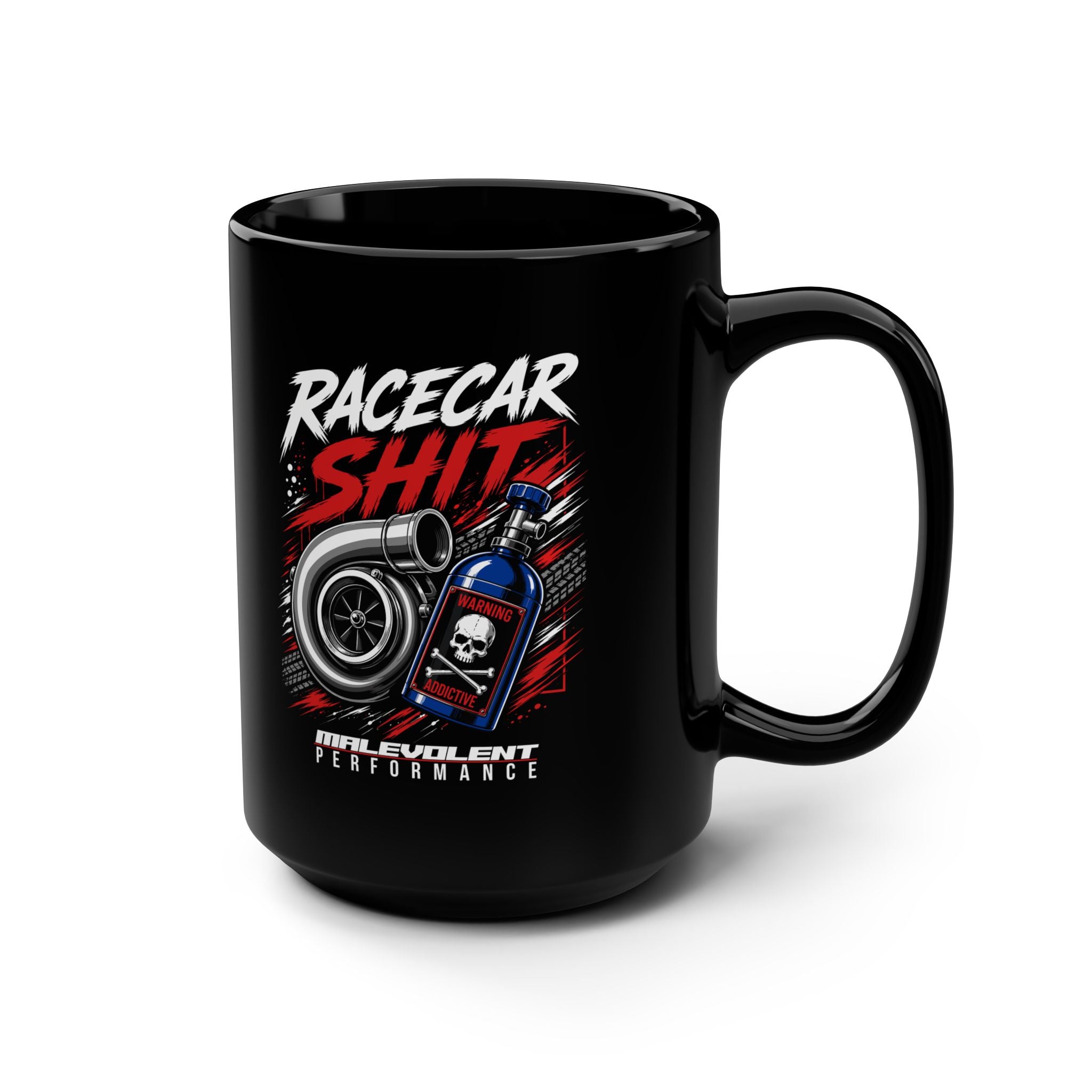 Racecar Sh!t Black 15oz Mug — Turbo & NOS Performance Coffee Cup