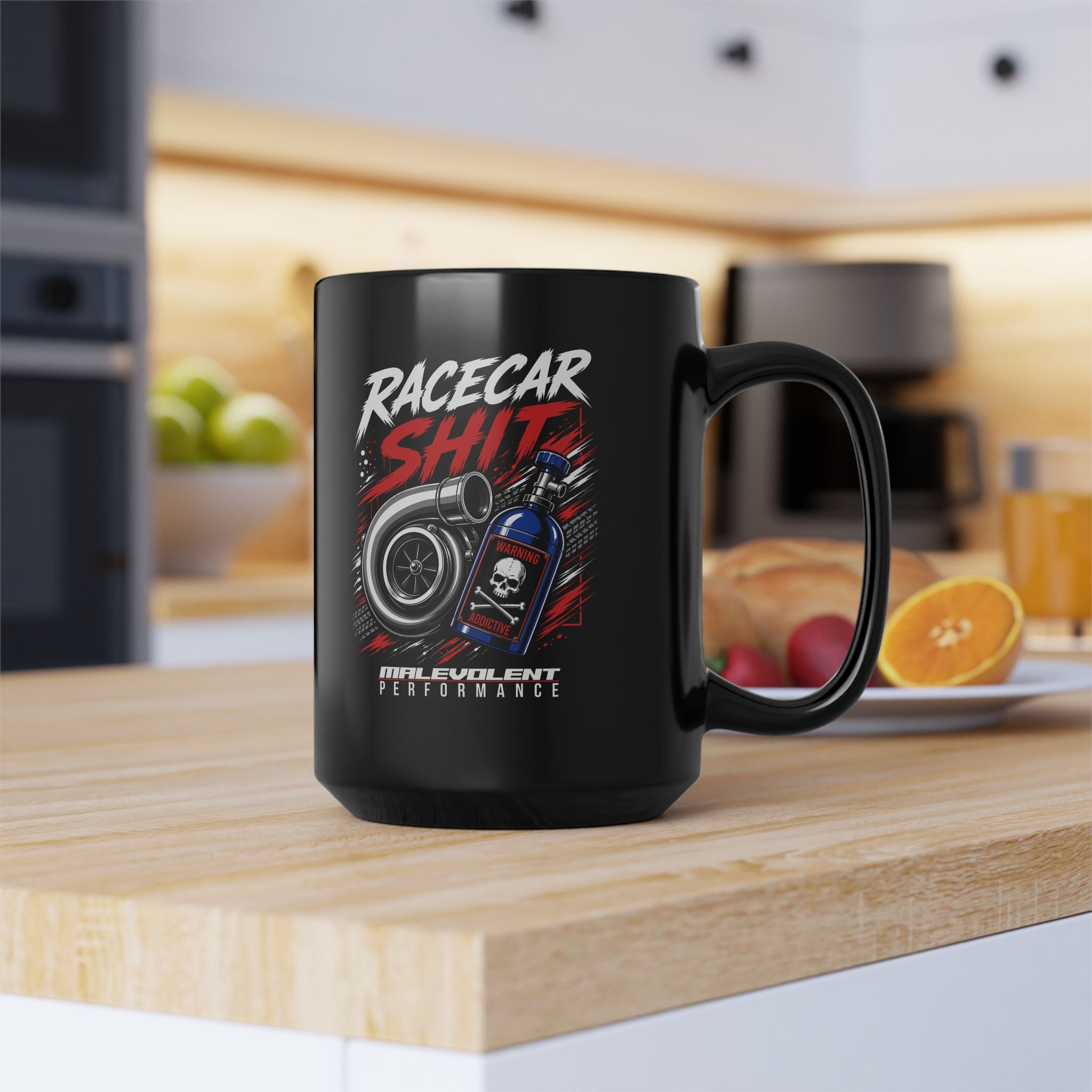 Racecar Sh!t Black 15oz Mug — Turbo & NOS Performance Coffee Cup