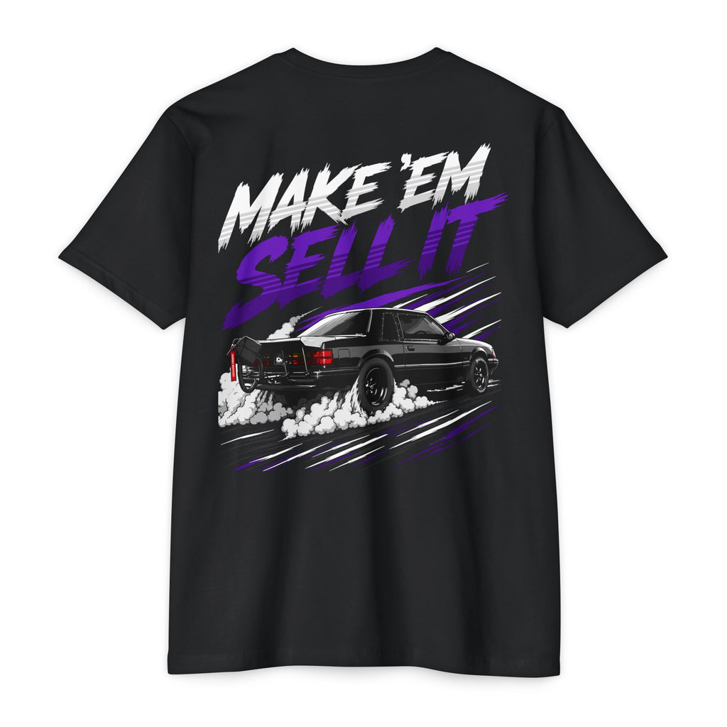 Make ’Em Sell It Fox Body Mustang Burnout Racing Graphic Tee