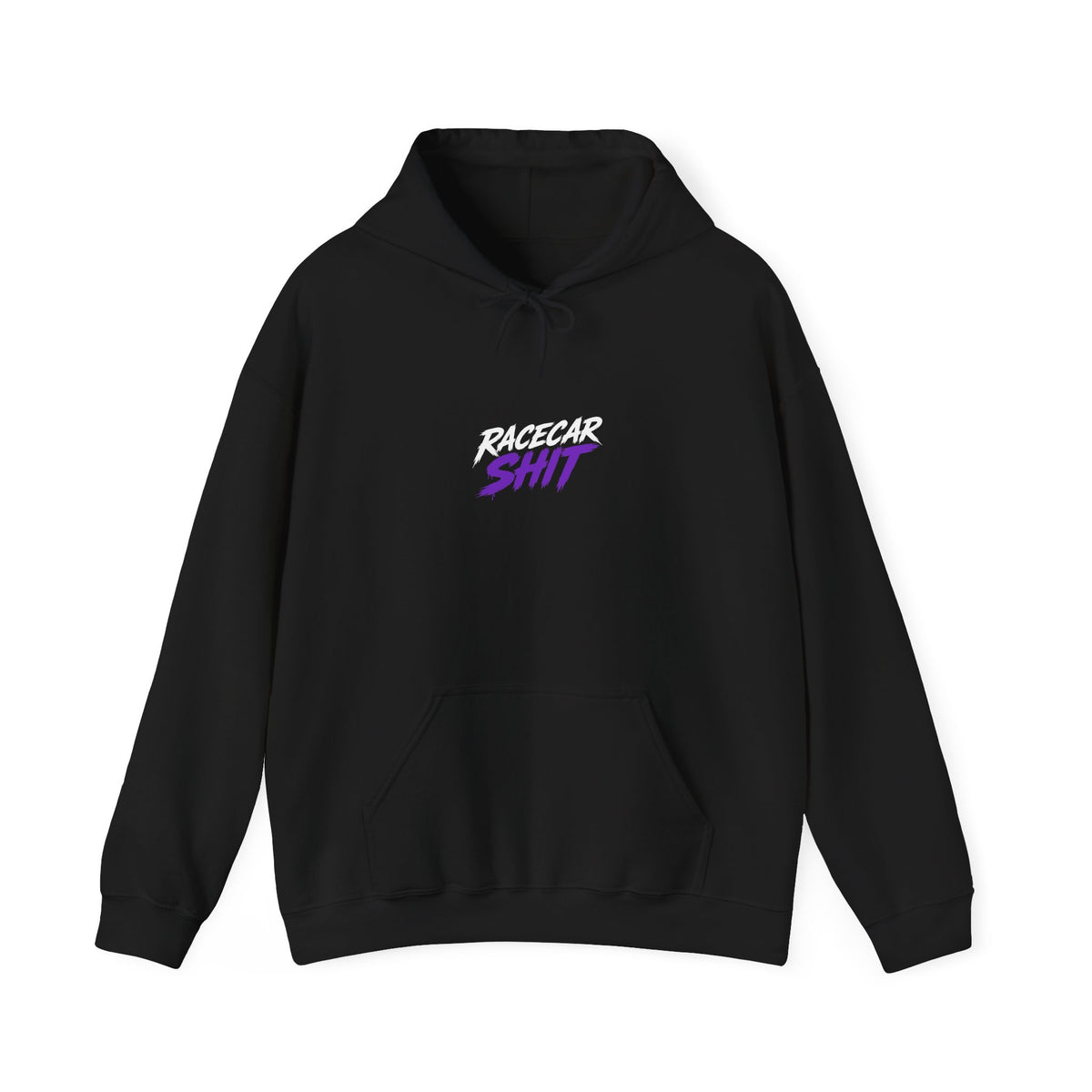 Racecar Shit™ Black Hoodie – Bright Purple