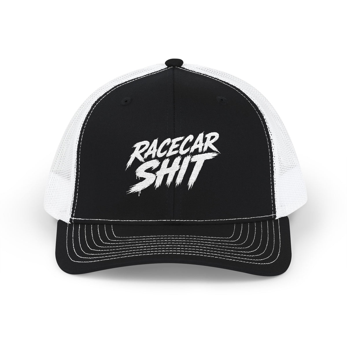 Racecar Shit™ White Embroidered Trucker Hat